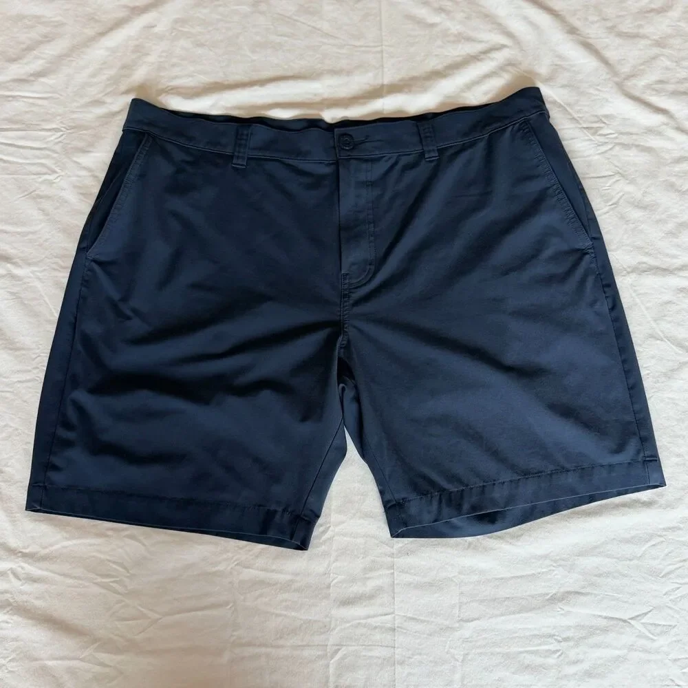 Travis Mathew Golf Shorts Mens 38 Navy Blue Tech Performance Stretch Flat Front